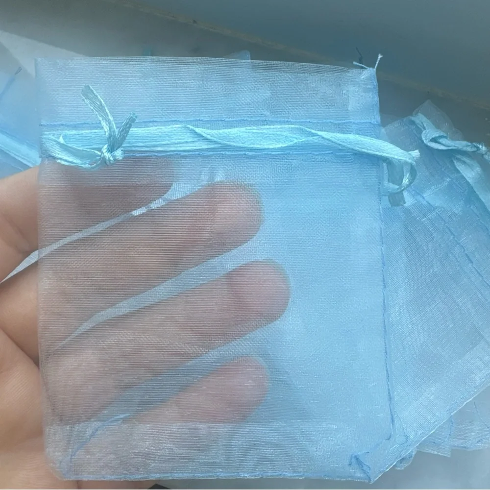 Blue Organza Favor Bags 11 Pack